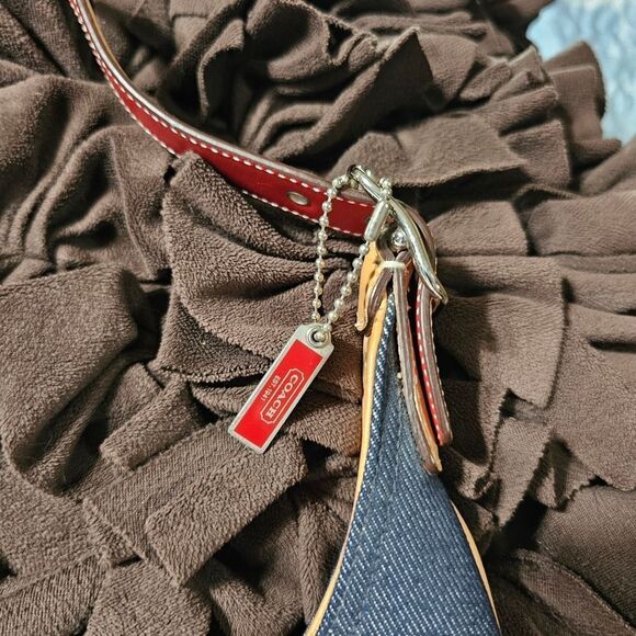 NWOT RARE 2003 Vintage Y2K Coach Clip Hamptons Hobo Shoulder Bag in Denim - Picture 3 of 8